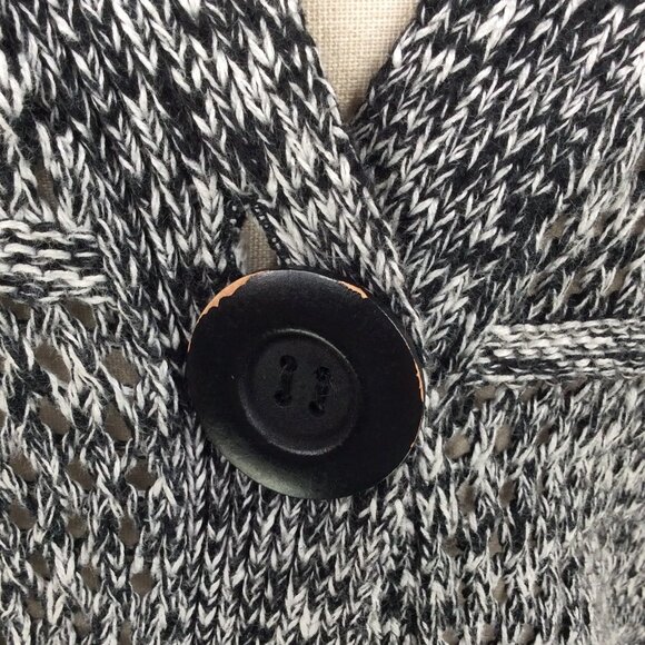 Chicos 2 Duster Cardigan Sweater Womens Size Large 12 Black Long Open Crochet - Picture 7 of 9